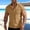Gold, variant on Mens Casual Cotton Linen Shirts Solid Color Half Button Short Sleeve Henley Blouse Classic Business Work Tees