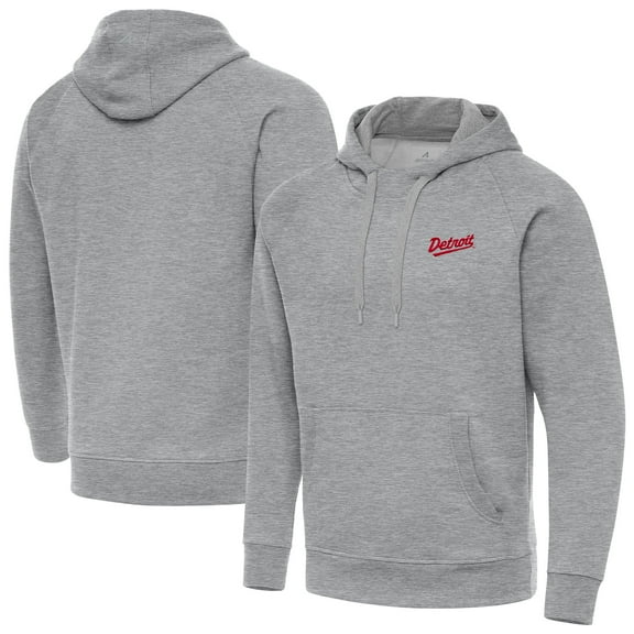 Men's Antigua Heather Gray Detroit Red Wings 2025 NHL Stadium Series Victory Pullover Hoodie