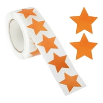 Star Stickers Roll 1", 500 Pcs Self-Adhesive Reward Stickers for Classroom Supplies, Orange