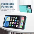 thumbnail image 6 of Wallet Cases for iPhone 14 Pro Max with Card Holder 6.7",PU Leather Magnetic Clasp [360° Rotatable Ring Holder Kickstand] Heavy Duty Flip iPhone 14 Pro Max Case for Women Girls,(Mint Green), 6 of 13
