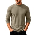 thumbnail image 2 of Fnooota Men's Thermal Tops, Mock Neck Fall Winter Casual Long Sleeve Base Layer Clothing Khaki Size M, 2 of 5