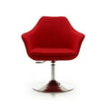 thumbnail image 2 of Kinsey Red and Polished Chrome Wool Blend Adjustable Height Swivel Accent Chair, 2 of 4