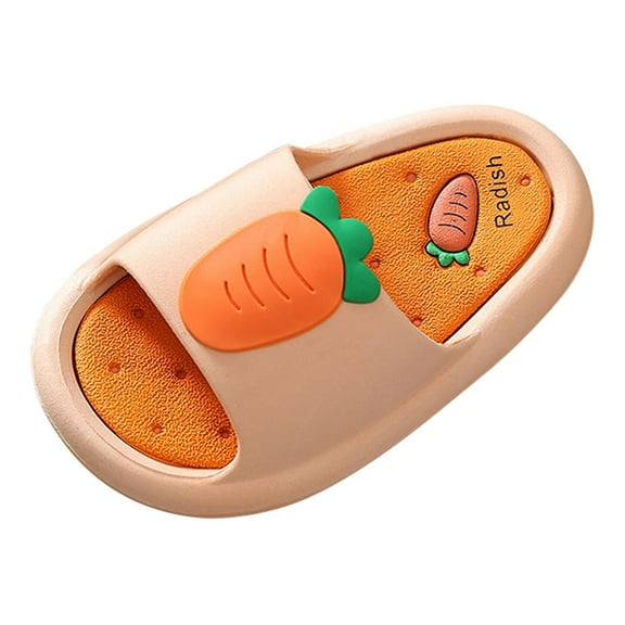 Odeerbi Girls Slippers Toddler Shoes Baby Boys Girls Cute Cartoon Fruit Non-slip Soft Sole Beach Slippers