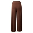 thumbnail image 5 of DHFJKG Women's Wide Leg Pants Pleated Solid Color High Stretchy Long Casual Pants Stylish Trousers, 5 of 7