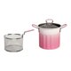 thumbnail image 4 of Olla freidora pequeña con cesta para freír, calentador de leche, antiadherente, universal, capacidad de 3 l, tapa de vidrio para freír, cocinar en, 4 of 7