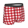 thumbnail image 3 of Balery Red Checkboard Men's Boxer Briefs, Soft and Breathable Cotton Underwear with nylon Waistband-XX-Large, 3 of 9