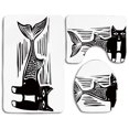 thumbnail image 1 of ABPHQTO Estilo de grabado en madera de sirena un bagre sirena monocromo cómico arte humorístico Juego de alfombras de baño de 3 piezas Alfombra de baño Alfombra de contorno y tapa de inodoro, 1 of 2