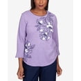 thumbnail image 4 of Alfred Dunner Womens Petite Floral Embroidery Flutter Sleeve Top, 4 of 6
