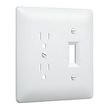 UPC 092326100281 product image for Taymac 2400W Paintable 2-Gang Combination Duplex Receptacle Toggle Switch Wall P | upcitemdb.com