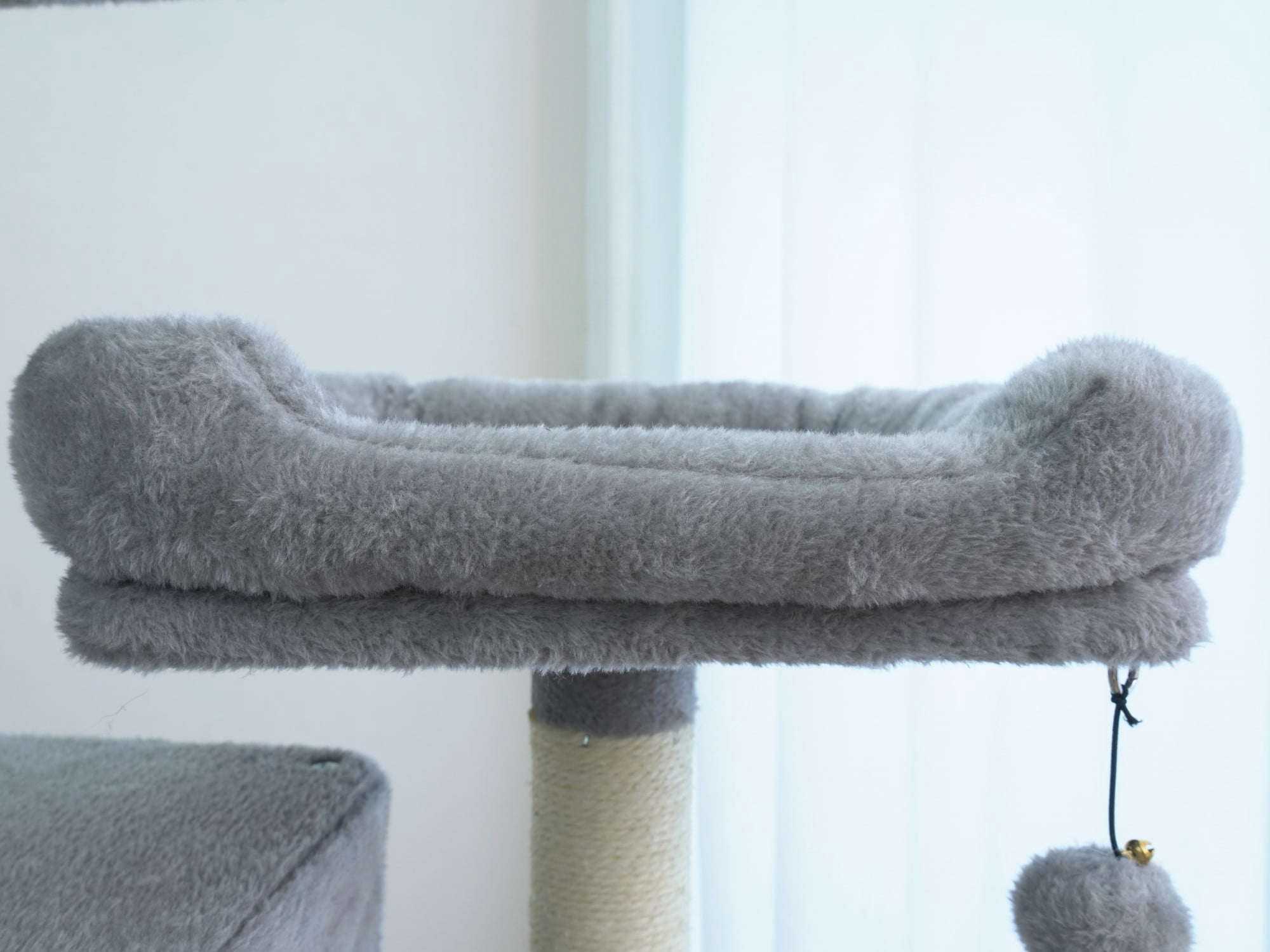 Vibrant Life Heavy Duty 8-Level 66" Cat Tree with Scratching Ramp, Two Condos and Hammocks, Light Gray