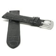thumbnail image 2 of 22mm Mens' Alligator Style Leather Watch Strap Band, Stainless Steel Buckle, 2 of 7