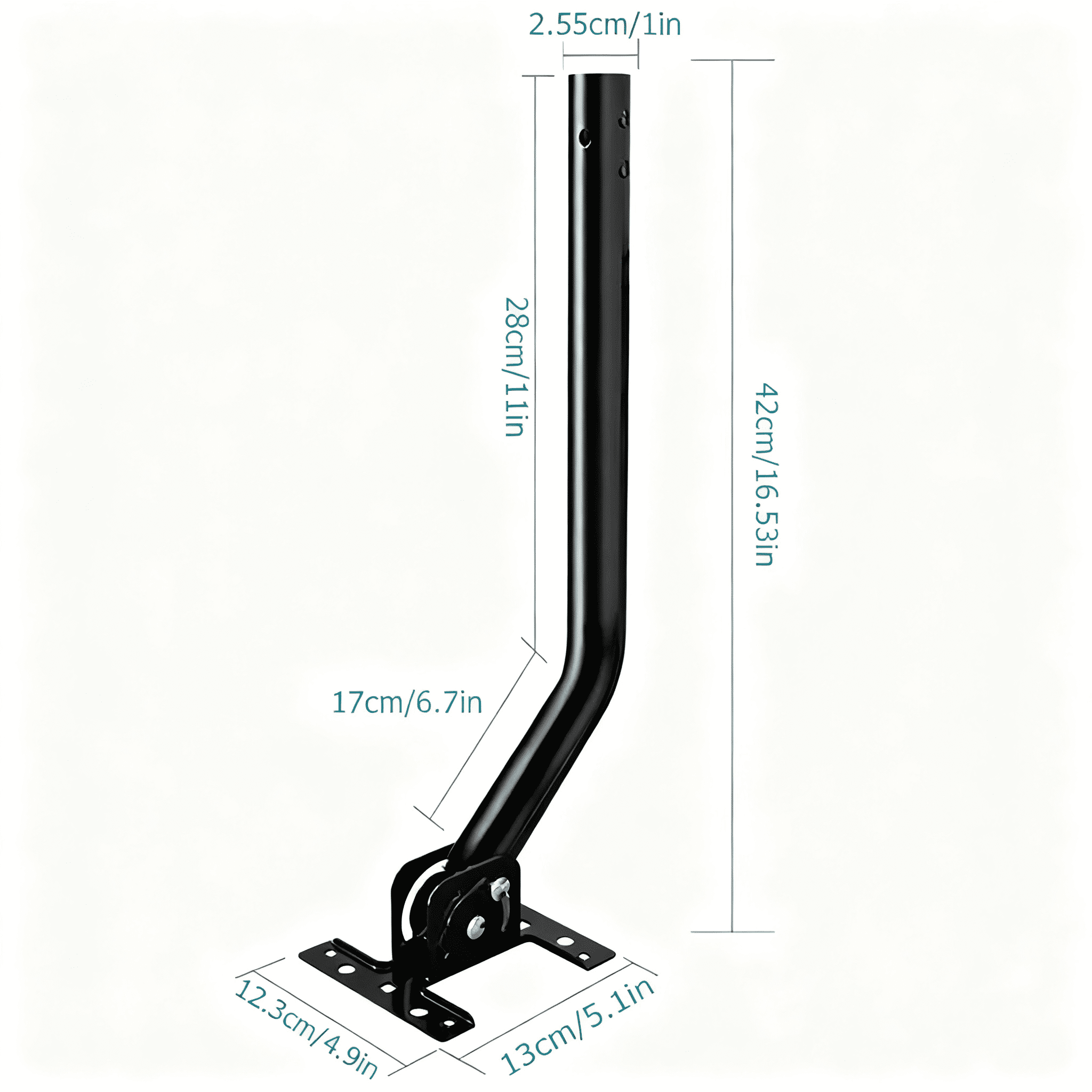 Universal 180°Adjustable TV Antenna J-Pole Aerial Bracket Black