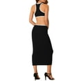 thumbnail image 3 of INSPIRE CHIC Women's Elegant Round Neck Sleeveless Midi Dress XS Black, 3 of 5