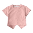 thumbnail image 6 of Cethrio Girls Cotton T-shirts, Cute Short Sleeve Casual Crew Neck Summer Tops Kids Tees Pink Size 8, 6 of 7