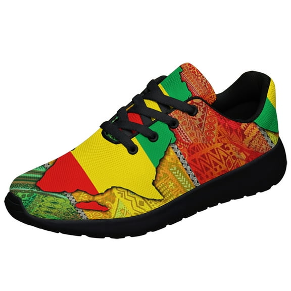 Love Africa Shoes Sneakers for Women Men Black Size 3.5