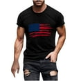 thumbnail image 3 of UVEASISHA 4th of July Patriotic Tshirts for Men Short Sleeve American Flag Graphic Tees Cotton T-Shirts Slim Fit Tee Tops Black XL, 3 of 6