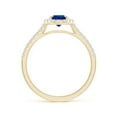 thumbnail image 2 of ANGARA Natural Oval Sapphire Halo Engagement Ring in 14K Yellow Gold for Women (Size-7x5mm) | September Birthstone, Birthday, Anniversary, Jewelry Gift for Women | Natural Blue Sapphire Ring, 2 of 8