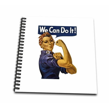 3dRose Vintage Rosie the Riveter WWII American Feminist Icon We Can Do It - Mini Notepad, 4 by 4-inch