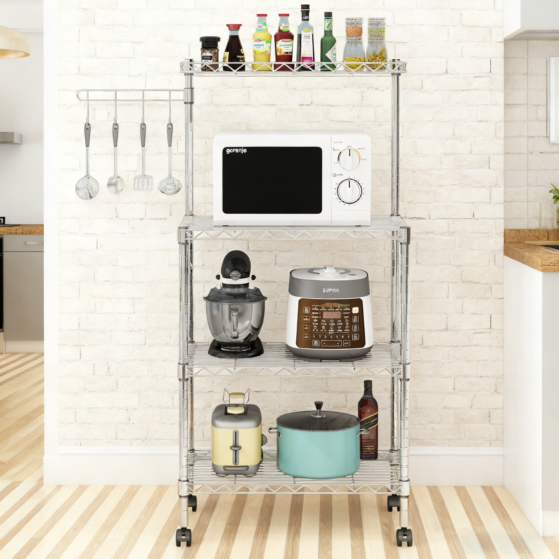 Ktaxon 4 Tier Metal Baker's Rack, Microwave Oven Stand, Kitchen