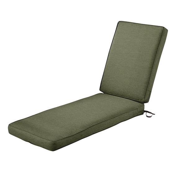 Classic Accessories Montlake Chaise Cushion Foam & Slip Cover, Heather Fern, 72x21x3 Thick ( Pack of 2 )