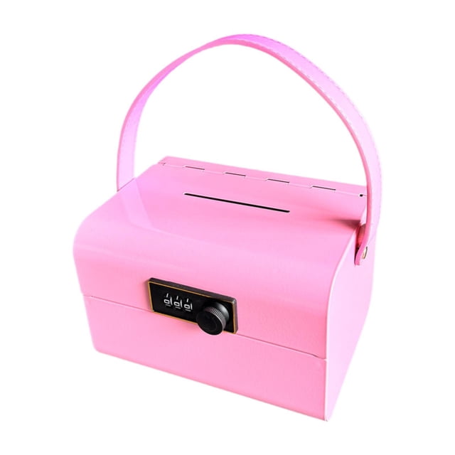 Shangren Password Money Box Desktop Storage Case Password Lock Change Saver for Desktop Pink