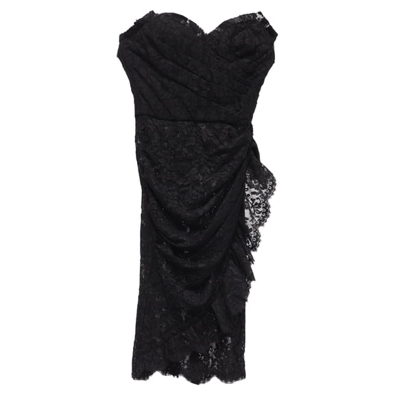 Pre-Owned Dolce & Gabbana Lace Strapless Mini Dress in Black Nylon
