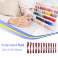 thumbnail image 2 of Jumpingount 24x Prensa extra larga en las uñas Artificial DIY Uñas acrílicas sólidas y duraderas para salones de manicura Arte Cubierta Type3 NO3, 2 of 6