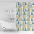 thumbnail image 2 of Polyester Fabric Teal Yellow Geometric Shower Curtain, Modern Triangle Abstract Art, Waterproof Bathtub Curtain Bathroom Decor Set with Hooks 72 x 72 Inches,, 2 of 6