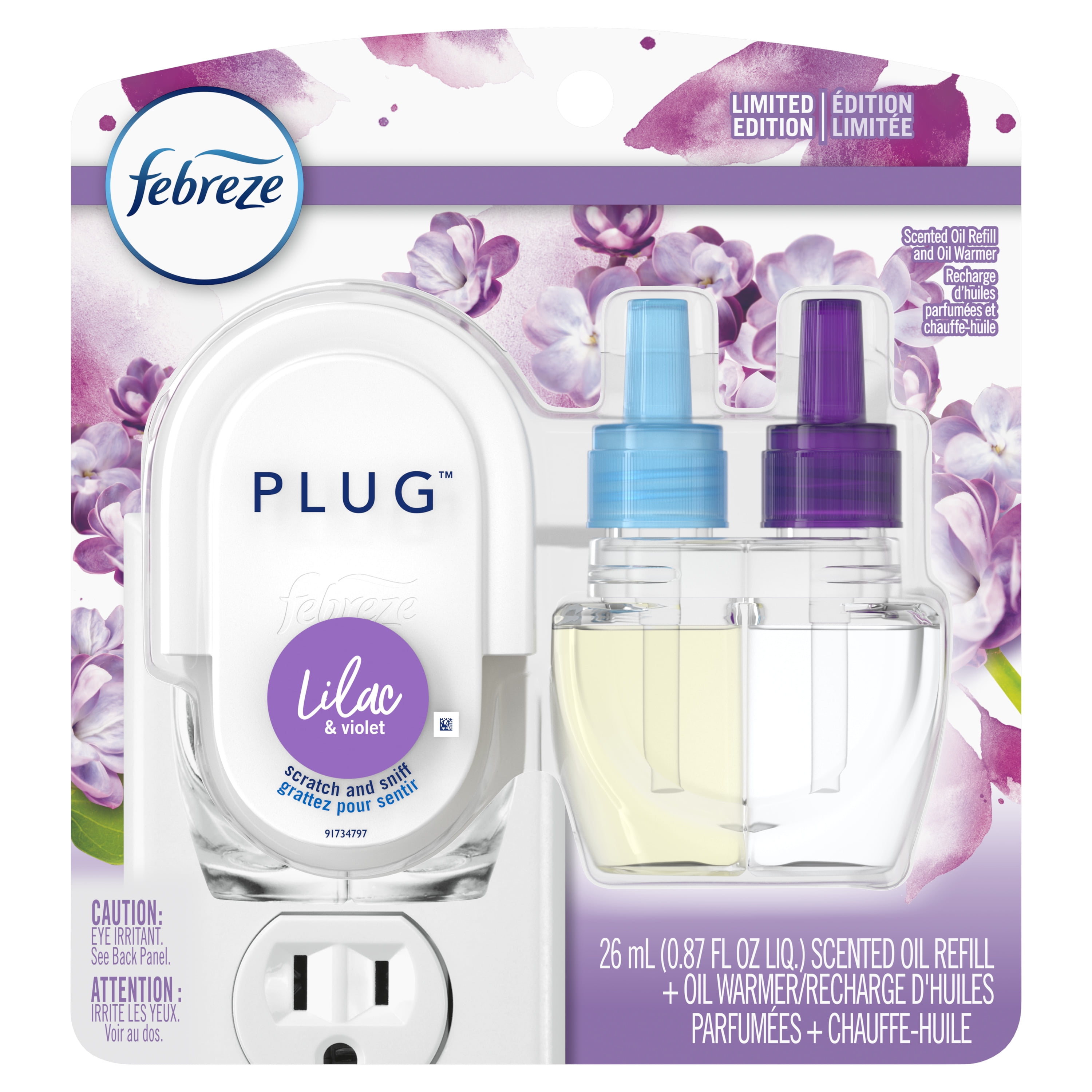 Febreze OdorEliminating Fade Defy PLUG Air Freshener, Lilac & Violet