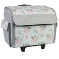 Everything Mary Rolling Sewing Machine Tote, Grey Floral