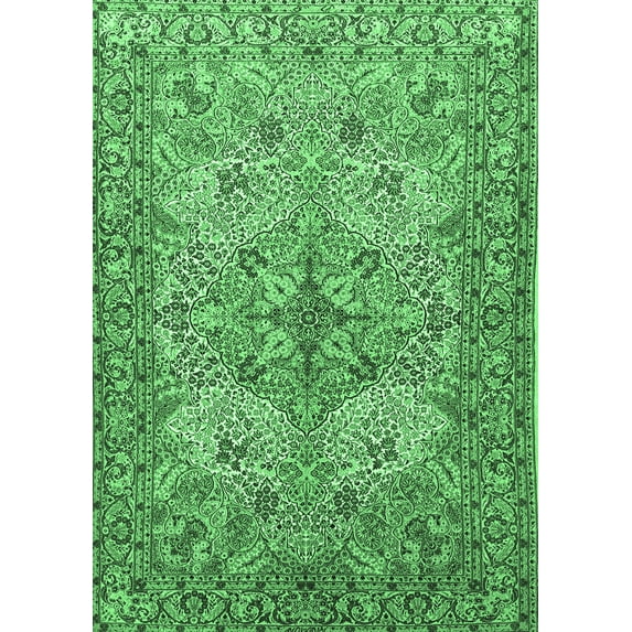 Ahgly Company Indoor Rectangle Animal Emerald Green Traditional Area Rugs, 4' x 6'