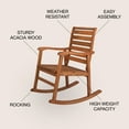 thumbnail image 4 of Carey Modern Slat-Back 300-Lbs Support Acacia Wood Patio Outdoor Rocking Chair, Teak, 4 of 9