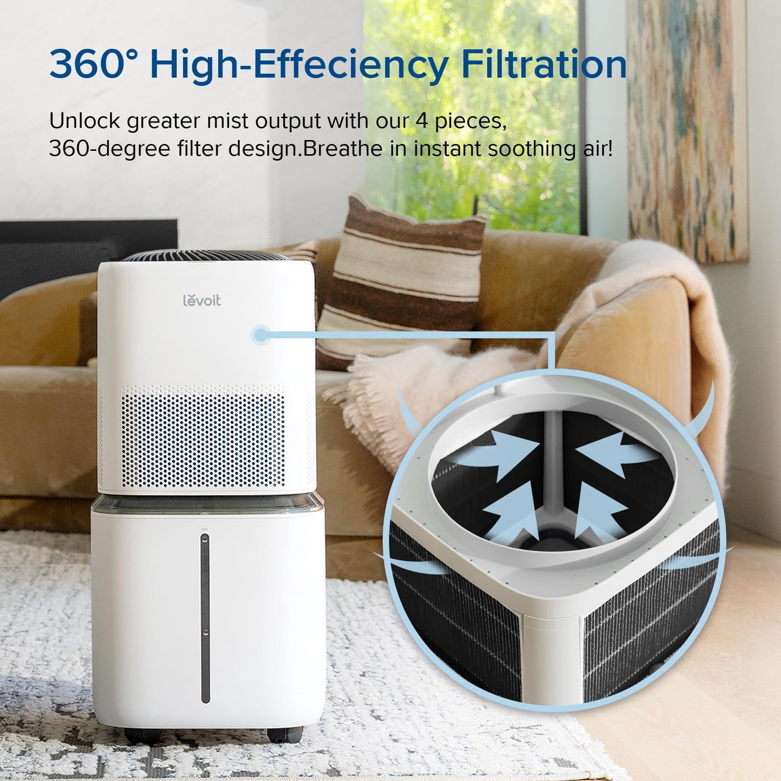 LEVOIT Evaporative humidifier Filter, Small, Grey