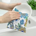 thumbnail image 3 of Boho Floral Kitchen Towels Decorative Set of 2, Soft Absorbent Bohemian Dish Towels Tea Towels Hand Towels for Kitchen Drying Cleaning Decorations,Housewarming Gifts for Women, 16x24in, 3 of 6