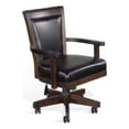 thumbnail image 1 of Pemberly Row Chaise de Jeu Pivotante à Roulettes en Similicuir Noir Bois Brun Foncé, 1 of 11
