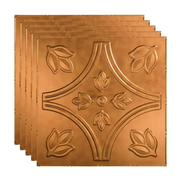 FASÄDE Traditional Style/Pattern 5 Decorative Vinyl 2ft x 2ft Lay in Ceiling Panel in Antique Bronze (5 Pack)