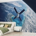 thumbnail image 2 of Peel and Stick Wallpaper Satellite orbiting Earth Modern Art Wall Mural Decor Self Adhesive and Removable 69in x 98in, 2 of 8