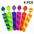 thumbnail image 1 of Juego de 6 moldes de silicona para paletas de hielo, moldes para hacer paletas de hielo, 100 % silicona alimentaria, sin BPA, 1 of 8