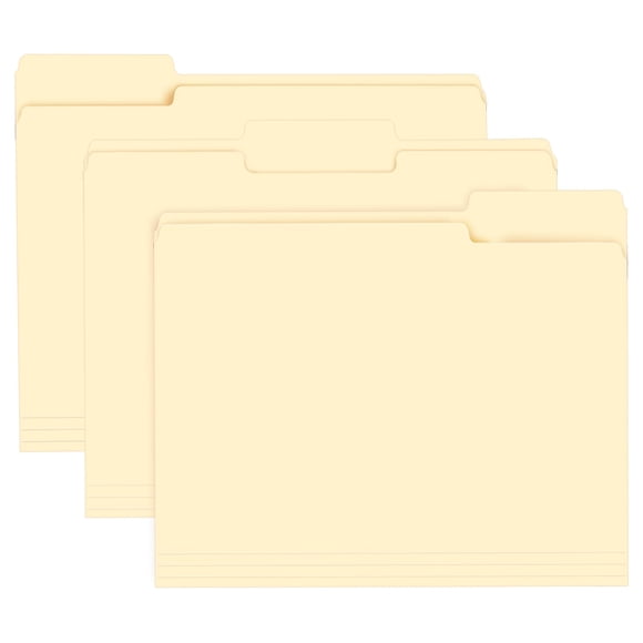 Carpeta de archivos RAZCC, paquete de 150 unidades, con lengüeta cortada 1/3, tamaño carta, color Manila