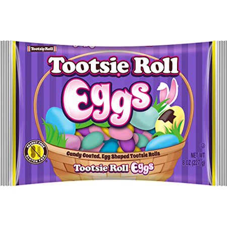 Candy Coated  Tootsie Roll Egg Shaped Candies  Perfect Easter Treats for Baskets or Hunts  8 oz Bag