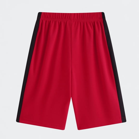 Ticikt Boys Athletic Shorts, 4-14Y Mesh Breathable Basketball Running Gym Activewear for Kids,Red