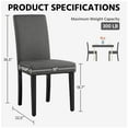 thumbnail image 3 of Yaheetech Modern Upholstered Dining Chairs with Solid Wood Legs, Set of 2, Dark Gray, 3 of 7