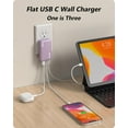 thumbnail image 4 of 30W USB C Charger, Flat USB Wall Charger with USB C and USB A Ports, Super Thin USB Wall Plug for MacBook Pro/Air/iPad Pro, iPhone 15/14/13/12 and Galaxy S23,S22 etc (Purple-30W), 4 of 8