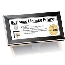Executive Collection Business License Frame - Stainless Steel Collection 3.5 by 8.5 inch Easel Back with Wall Hanger Great for Certificates, Tax License and More