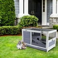 thumbnail image 5 of Petsfit Guinea Pig Rabbit Cages，Wooden Indoor Rabbit Hutch with Hideout for Rest and Ramp for Enter and Out, 5 of 7