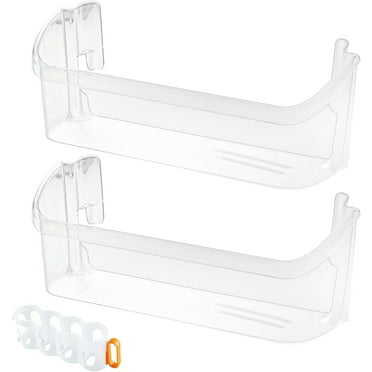 Seentech 240323002 Refrigerator Door Shelf Bin for Frigi-daire & Ken-more – Replaces 240323002, 240323005, 240323006, 240323009, 240323010, Lower Bottom Shelf (2-Pack with Soda Can Organizer)