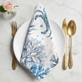 thumbnail image 2 of Blue Coastal Crabs Cloth Napkins, Summer Ocean Sea Starfish Coral Shells Washable and Reusable Dinner Napkins Set of 6, Table Napkin for Kitchen Party Birthday Wedding Hotel Housewarming 20"x20", 2 of 9