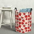 thumbnail image 7 of KLL Red Strawberry Waterproof Foldable Laundry Hamper Bucket with Handles for Storage Bin,Kids Room,Home Organizer (Small ), 7 of 7