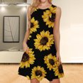 thumbnail image 2 of Mujeres verano casual sin mangas cuello redondo gradiente impreso bolsillo manga vestidos vestido suelto OAVQHLG3B Store lin121212, 2 of 5