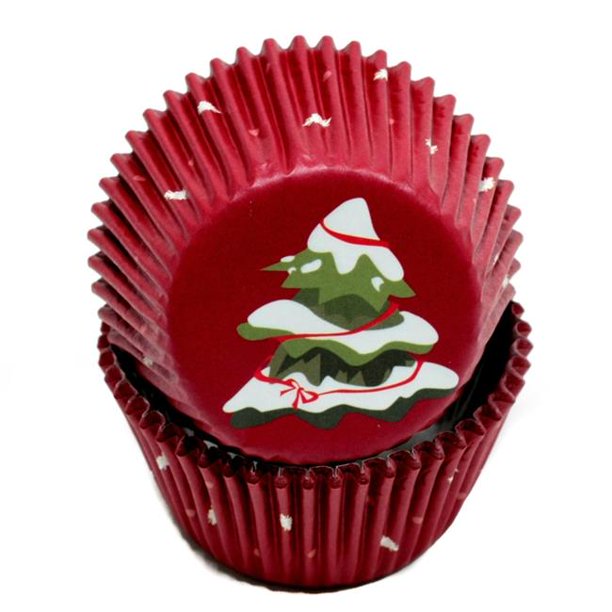 Dollar Days 2289353 Snowy Tree Baking Cups Case of 72 & 50 Count